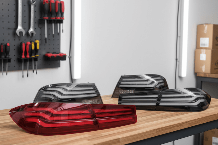 BMW Rücklichter auf Tisch